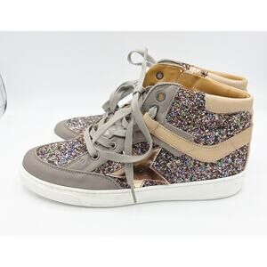MAA Handmade in Spain Glitter High Top Sneakers Size 38 US 6